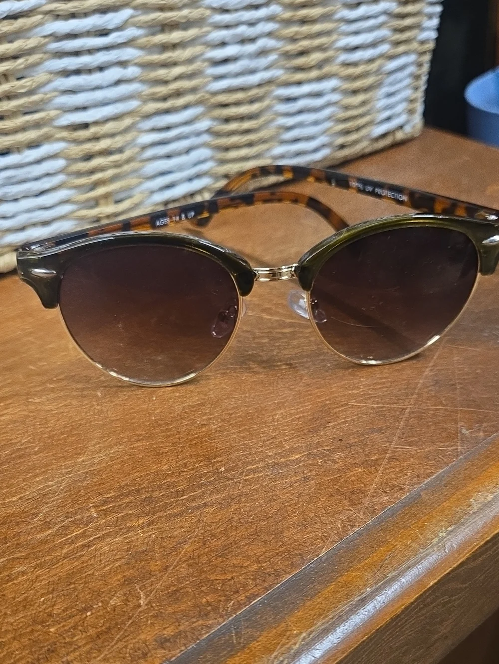 Tortoiseshell Clubmaster Sunglasses with Brown Gradient Lenses